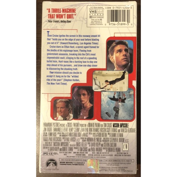 Mission: Impossible VHS 1996 Tom Cruise Action Adventure Spy Movie Sealed - Picture 2 of 4